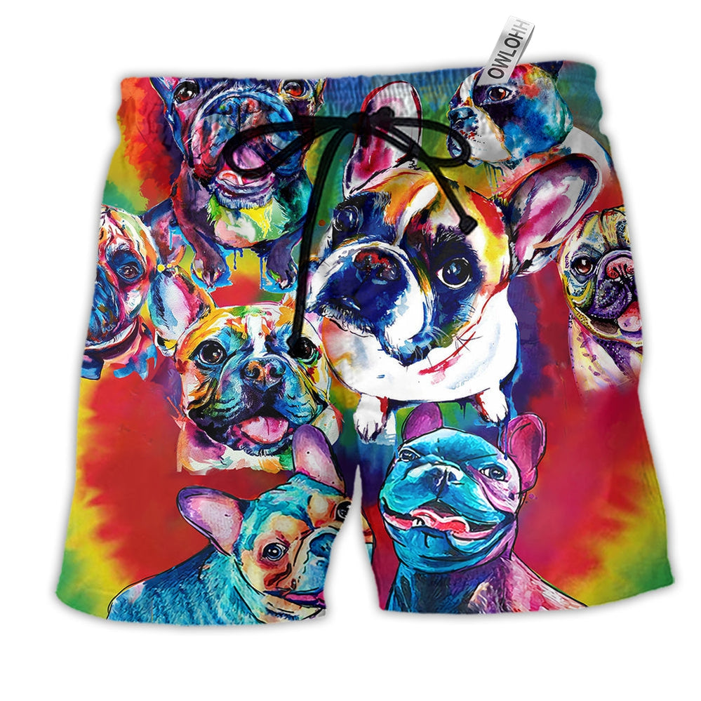 Beach Short / Adults / S French Bulldog Love Color - Beach Short - Owls Matrix LTD