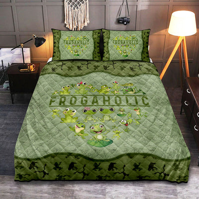 Frog Frogaholic Love Play Together - Quilt Set - Owls Matrix LTD