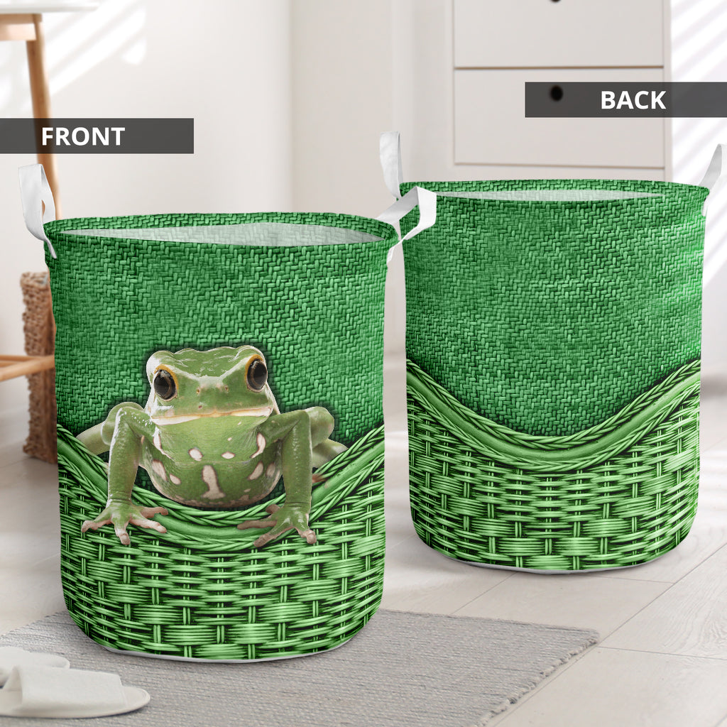 Frog Rattan Teaxture - Laundry Basket - Owls Matrix LTD