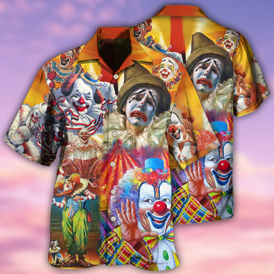 Clown Funny Happy In Crown - Hawaiian Shirt - Owls Matrix LTD