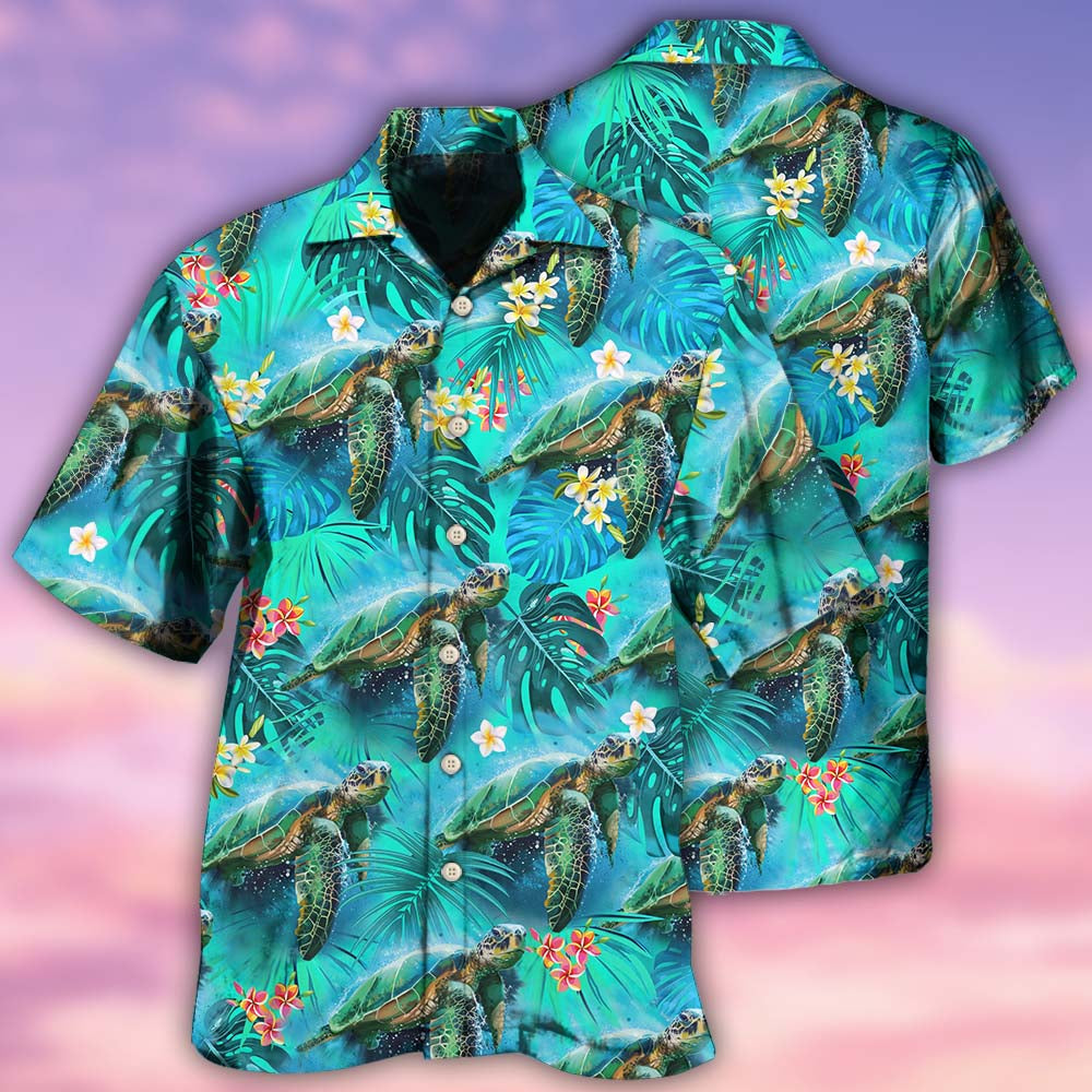 Turtle Love Beautiful Life - Hawaiian Shirt - Owls Matrix LTD