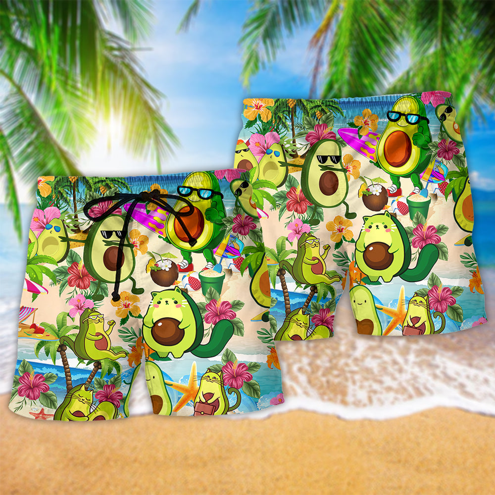 Fruit Avocado Chilling By The Beach Summer - Beach Short - Owls Matrix LTD
