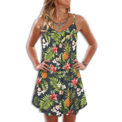 Fruit Pineapple Tropical Vibes Made Me Beautiful - Summer Dress - Owls Matrix LTD
