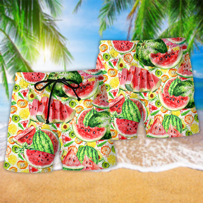 Fruit Summer Time Watermelon Color - Beach Short - Owls Matrix LTD