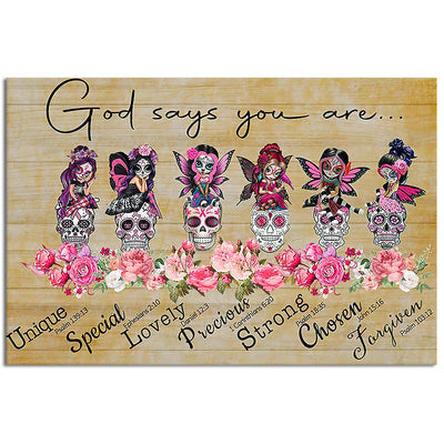 12x18 Inch God Says You Are Breast Cancer - Horizontal Poster - Owls Matrix LTD