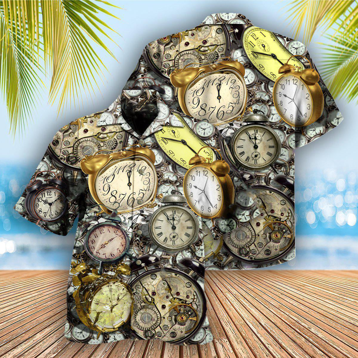 Clock Good Morning Ringing Classic Alarm - Hawaiian Shirt - Owls Matrix LTD