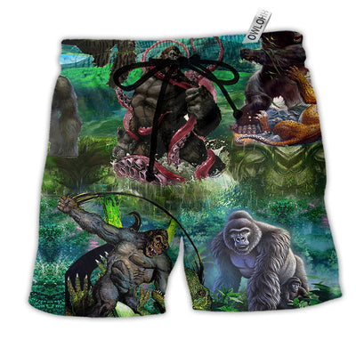 Beach Short / Adults / S Gorilla Is The King Of The Jungle So Angry - Beach Short - Owls Matrix LTD