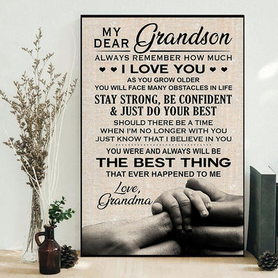 Grandson My Dear Grandson I Love You - Vertical Poster - Owls Matrix LTD