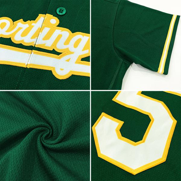 Custom Green Kelly Green-White Authentic Baseball Jersey - Owls Matrix LTD
