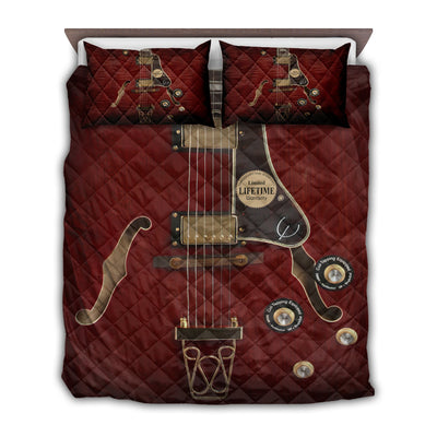 TWIN ( 50 x 60 INCH ) Guitar Electric Guitar Red Style - Quilt Set - Owls Matrix LTD
