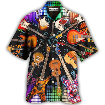 Hawaiian Shirt / Adults / S Guitar Love Music Style - Hawaiian Shirt - Owls Matrix LTD
