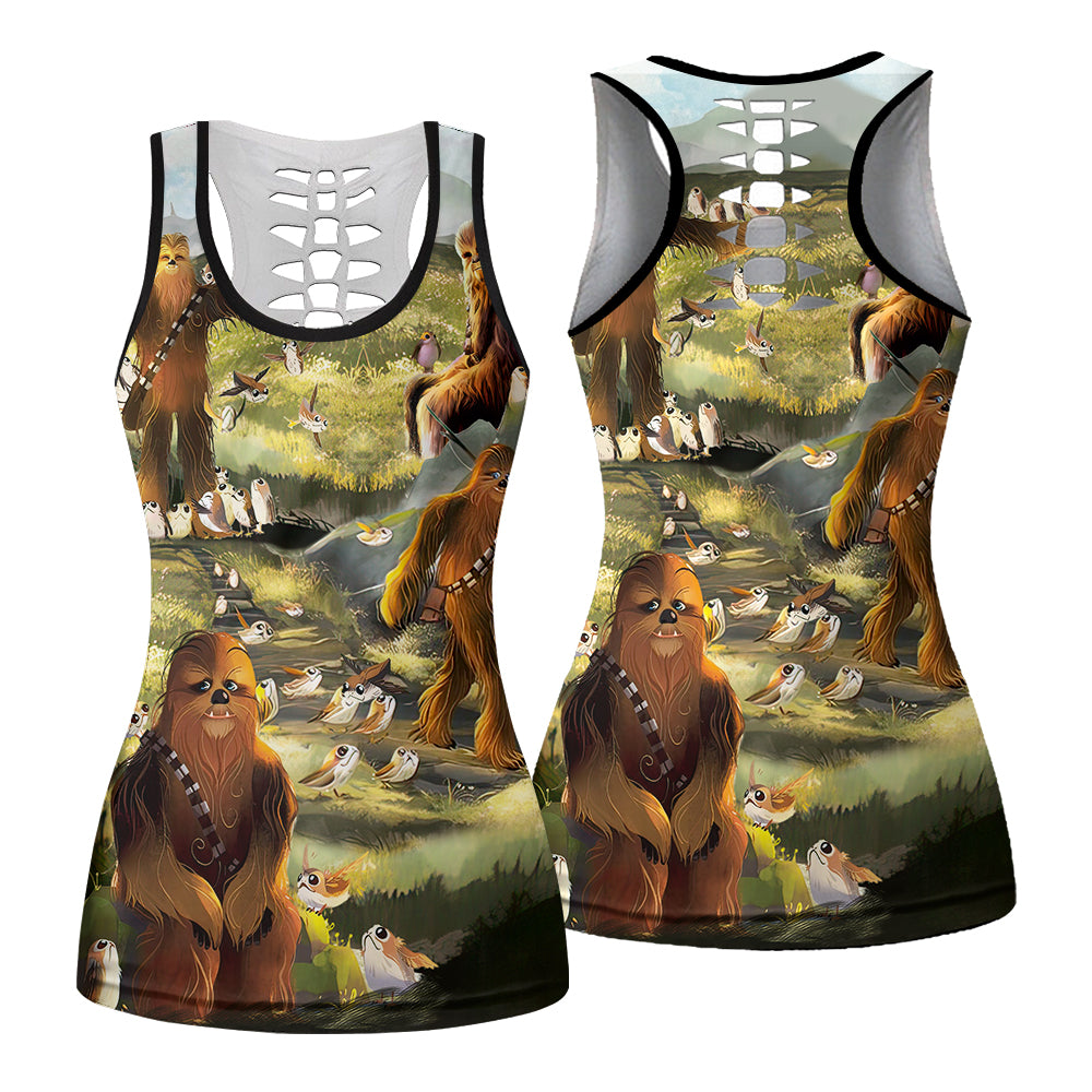 Star Wars The Last Jedi Chewbacca & Porgs - Tank Top Hollow