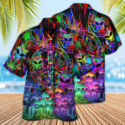 Hippie Alien Peace Color Stunning - Hawaiian Shirt - Owls Matrix LTD