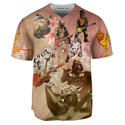 Star Wars Playing Guitar Where Words Fail Music Speaks - Baseball Jersey