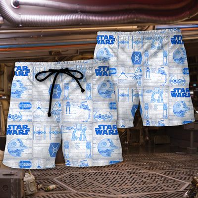 Star Wars Galaxy Ships Imperial Walkers - Beach Short