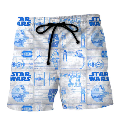 Star Wars Galaxy Ships Imperial Walkers - Beach Short