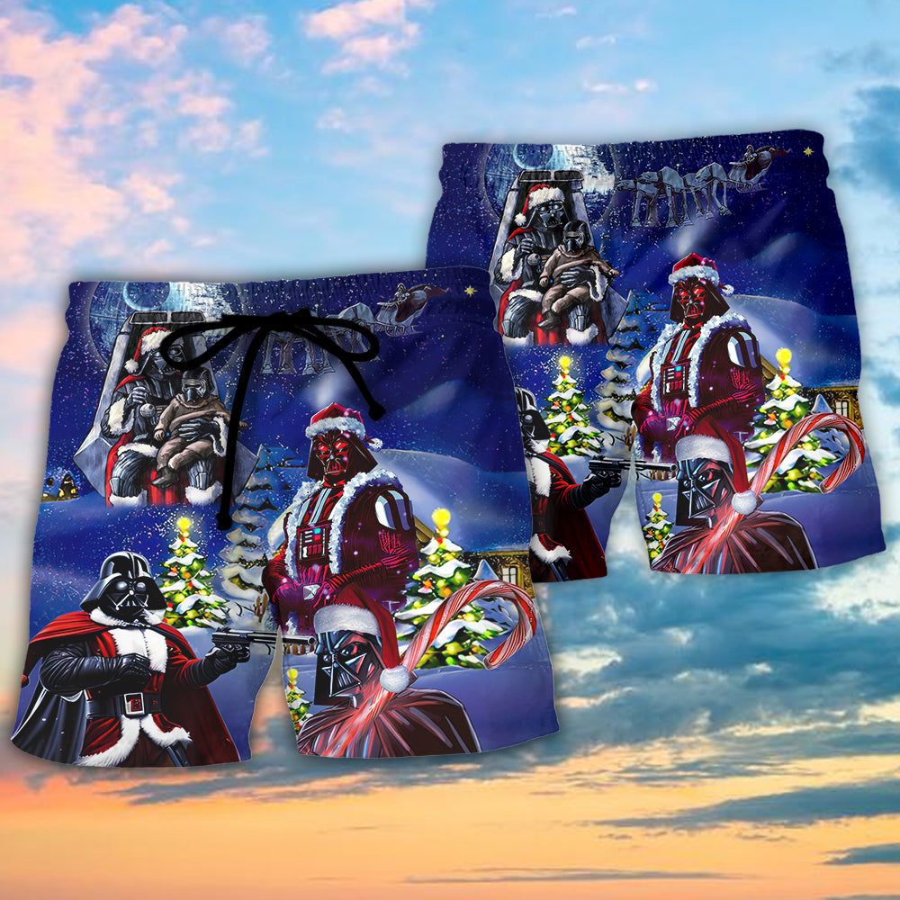 Christmas Star Wars Darth Vader Christmas Night Holiday - Beach Short