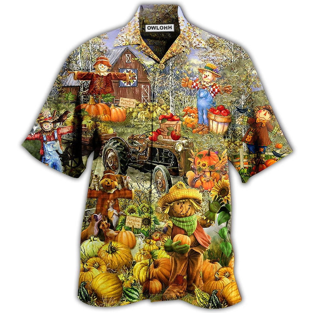 Hawaiian Shirt / Adults / S Halloween Pumpkin Smile Beautiful - Hawaiian Shirt - Owls Matrix LTD