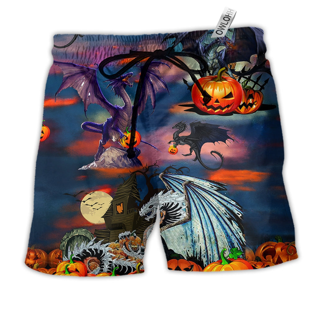 Beach Short / Adults / S Halloween Treasure Guardians Dragon - Beach Short - Owls Matrix LTD