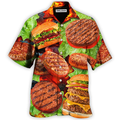 Hawaiian Shirt / Adults / S BBQ Hamburger Patties BBQ Style - Hawaiian Shirt - Owls Matrix LTD