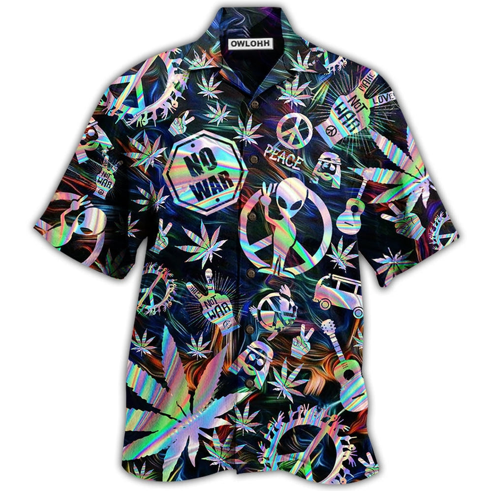 Hawaiian Shirt / Adults / S Hippie Alien Peace Life - Hawaiian Shirt - Owls Matrix LTD