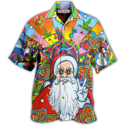 Hawaiian Shirt / Adults / S Hippie Funny Santa Claus - Hawaiian Shirt - Owls Matrix LTD