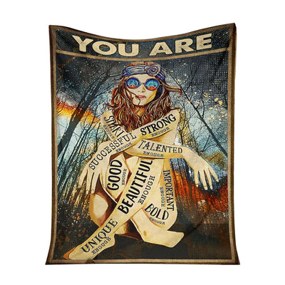 50" x 60" Hippie You Are Enough - Flannel Blanket - Owls Matrix LTD