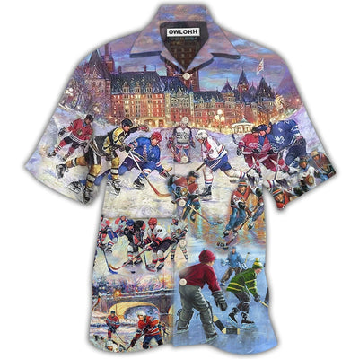 Hawaiian Shirt / Adults / S Ice Hockey Colorful Night - Hawaiian Shirt - Owls Matrix LTD
