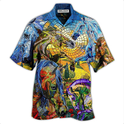 Hawaiian Shirt / Adults / S Horse Abstract Style - Hawaiian Shirt - Owls Matrix LTD