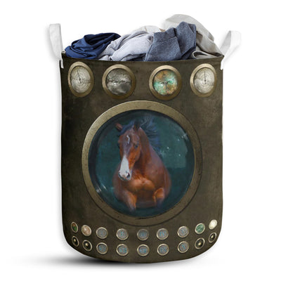 Horse And Broken Hole - Laundry Basket - Owls Matrix LTD