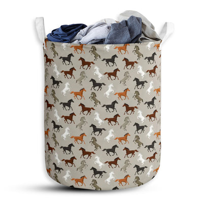 Horse Pattern Cool Style - Laundry Basket - Owls Matrix LTD