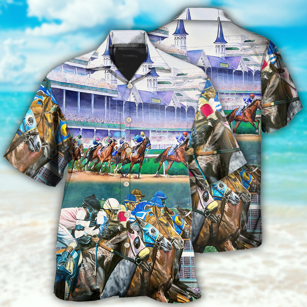 Horse Racing We Love Amazing Style - Hawaiian Shirt - Owls Matrix LTD