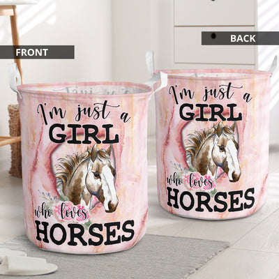 Horse Just A Girl - Laundry Basket - Owls Matrix LTD