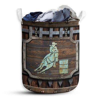 S: 17.72”x13.78” (45x35 cm) Horse Riding Vintage Style - Laundry Basket - Owls Matrix LTD