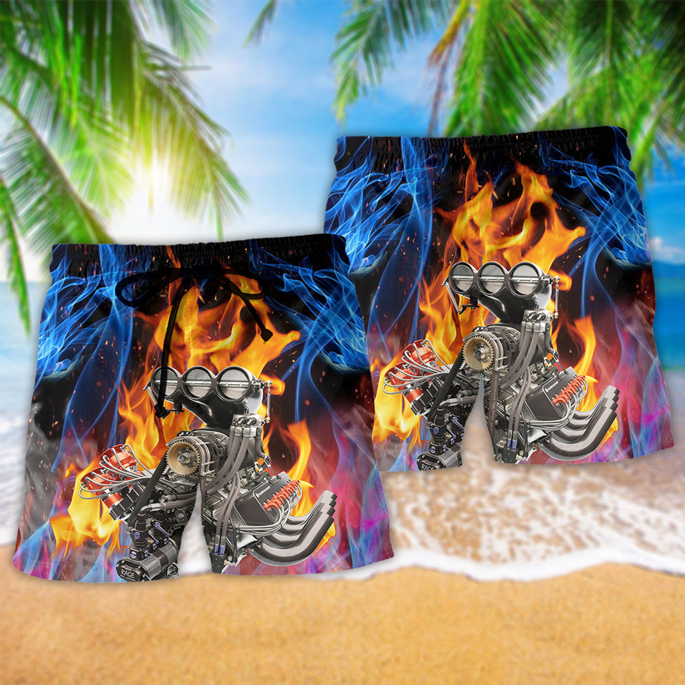 Hot Rod Hot And Cool Fire - Beach Short - Owls Matrix LTD