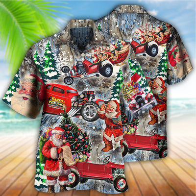Hot Rod Merry Christmas Funny - Hawaiian Shirt - Owls Matrix LTD