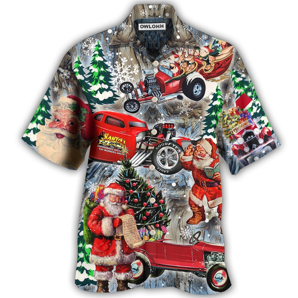 Hawaiian Shirt / Adults / S Hot Rod Merry Christmas Funny - Hawaiian Shirt - Owls Matrix LTD
