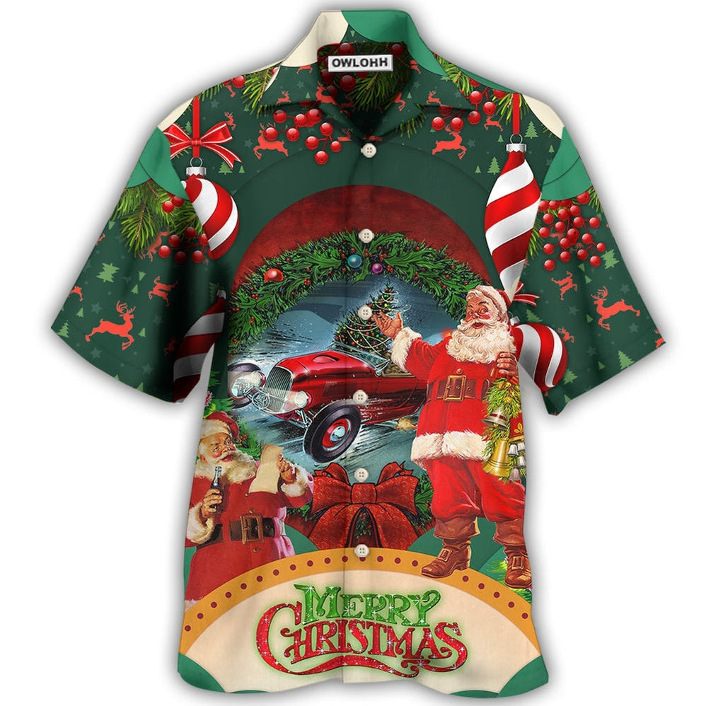 Hawaiian Shirt / Adults / S Hot Rod Merry Christmas I Was So Happy That Santa Made All Those - Hawaiian Shirt - Owls Matrix LTD