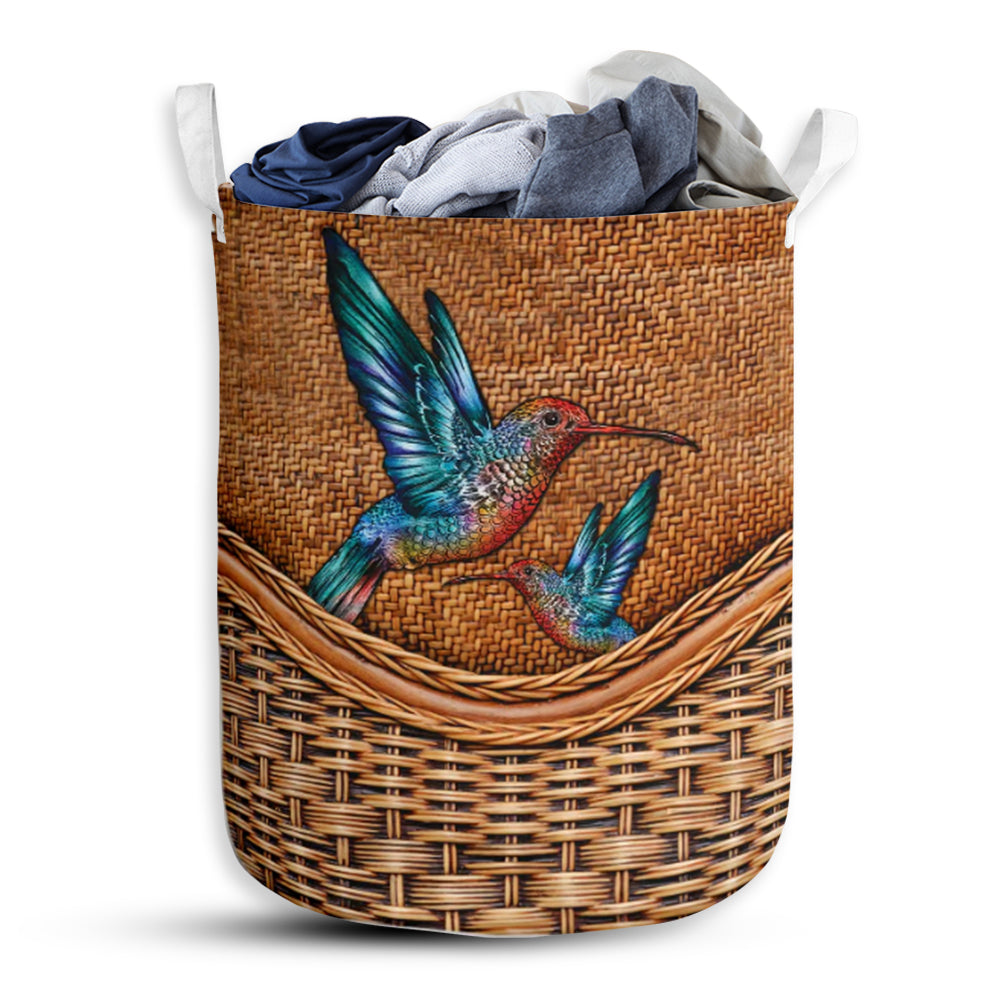 Hummingbird Rattan Teaxture - Laundry Basket - Owls Matrix LTD