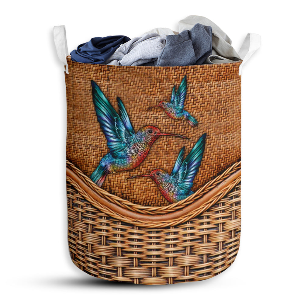 Hummingbird Rattan Teaxture Love Hummingbird - Laundry Basket - Owls Matrix LTD