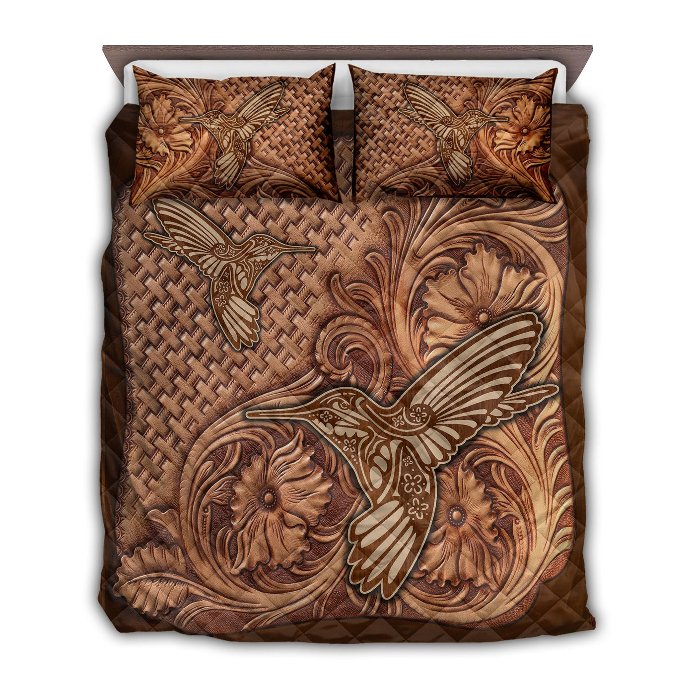 TWIN ( 50 x 60 INCH ) Hummingbird Wood Classic Style - Quilt Set - Owls Matrix LTD