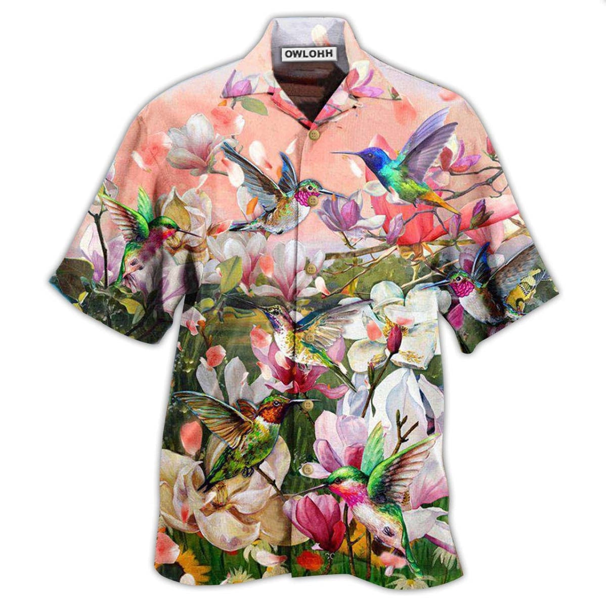 Hawaiian Shirt / Adults / S Hummingbird Blooming Lovely White Magnolia - Hawaiian Shirt - Owls Matrix LTD
