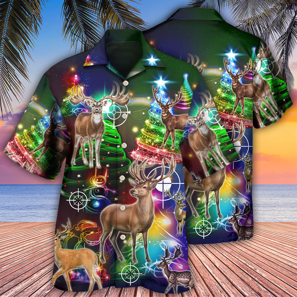 Hunting Deer Lover Amazing Merry Christmas - Hawaiian Shirt - Owls Matrix LTD