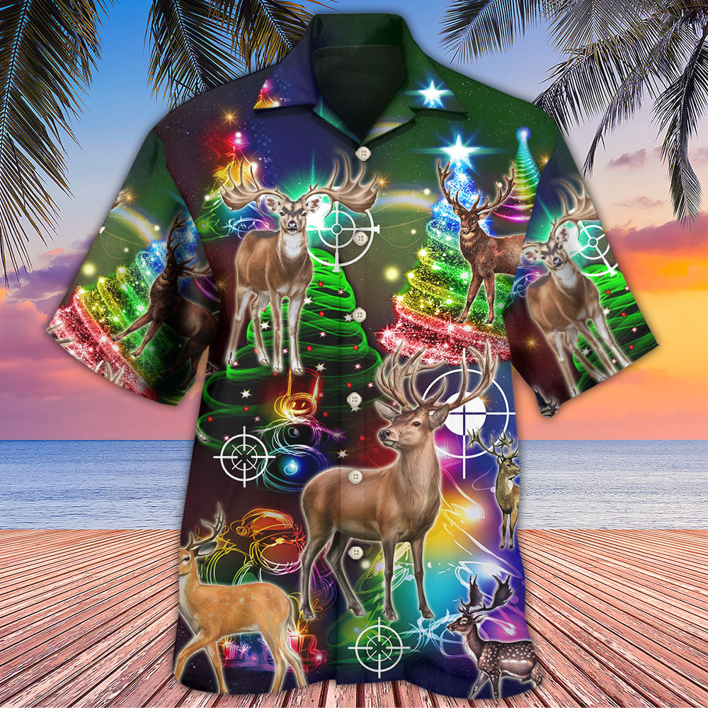Hunting Deer Lover Amazing Merry Christmas - Hawaiian Shirt - Owls Matrix LTD