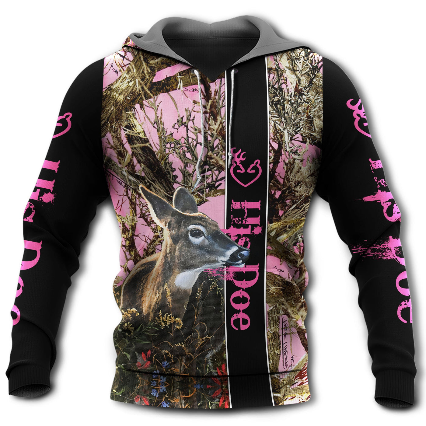Unisex Hoodie His Doe / S Hunting Buck And Doe Deer Hunting You & Me Got This with Pink and Blue - Hoodie - Owls Matrix LTD