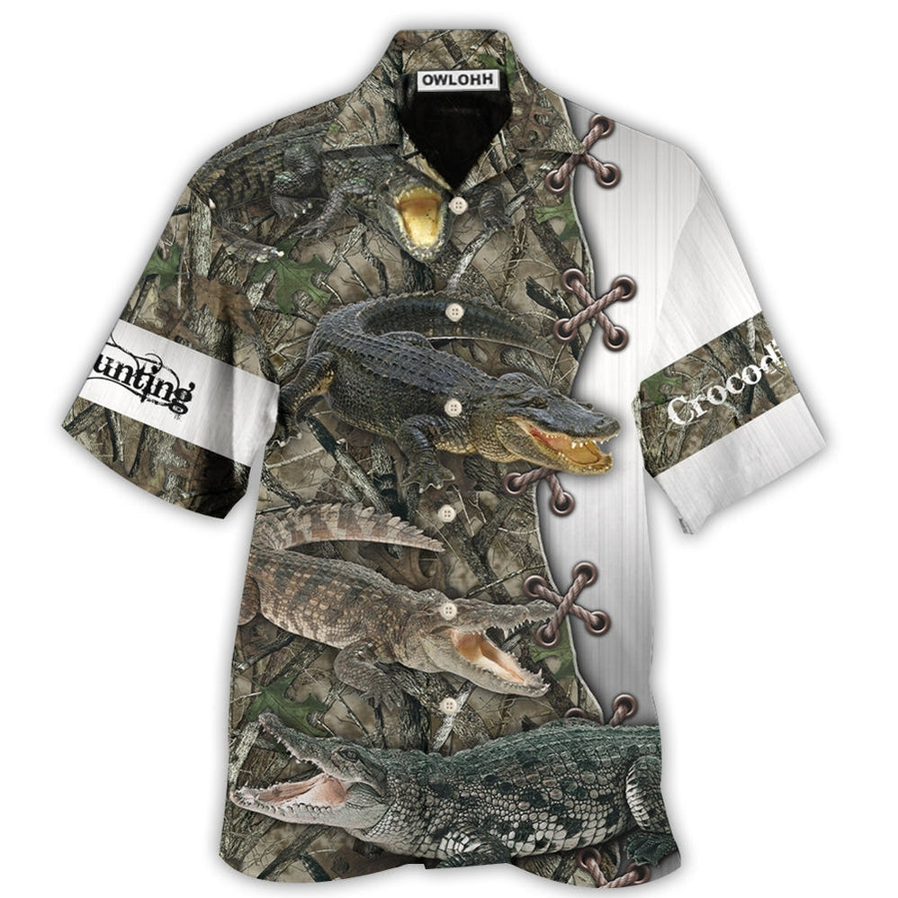 Hawaiian Shirt / Adults / S Hunting Crocodile Hunting Cool - Hawaiian Shirt - Owls Matrix LTD
