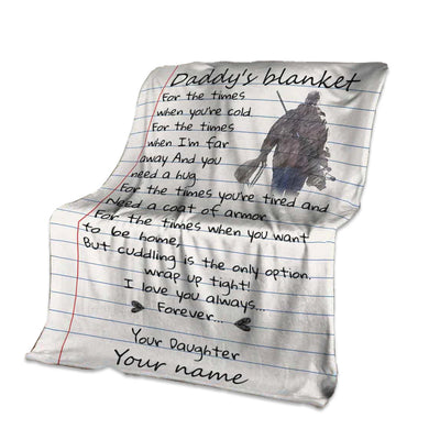 50" x 60" Hunting Daddy I Love You Personalized - Flannel Blanket - Owls Matrix LTD