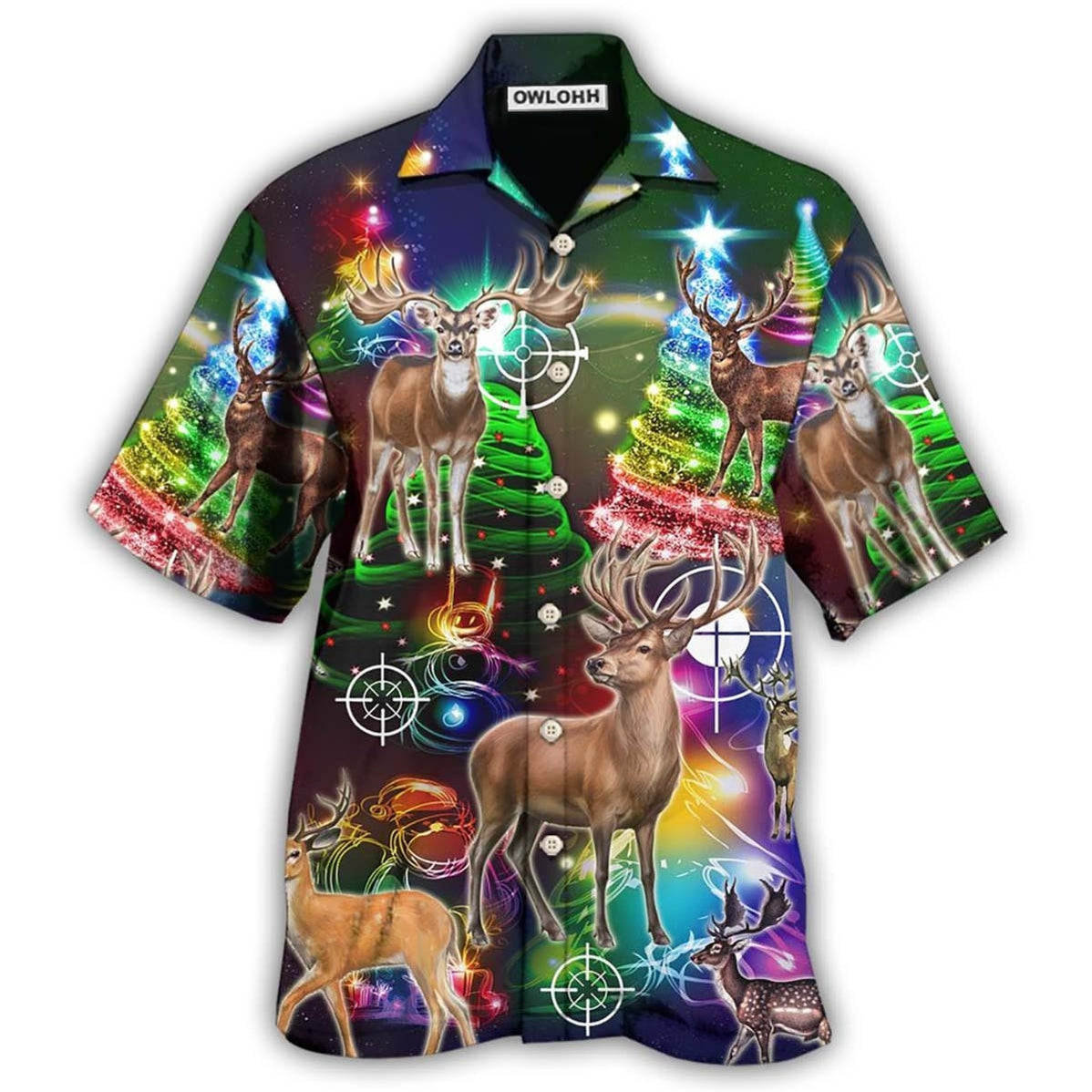 Hawaiian Shirt / Adults / S Hunting Deer Lover Amazing Merry Christmas - Hawaiian Shirt - Owls Matrix LTD