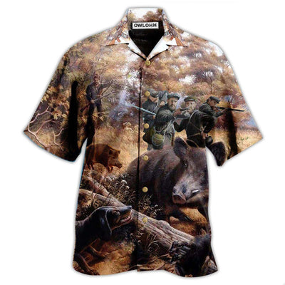 Hawaiian Shirt / Adults / S Hunting Fantasy Boar Vintage - Hawaiian Shirt - Owls Matrix LTD