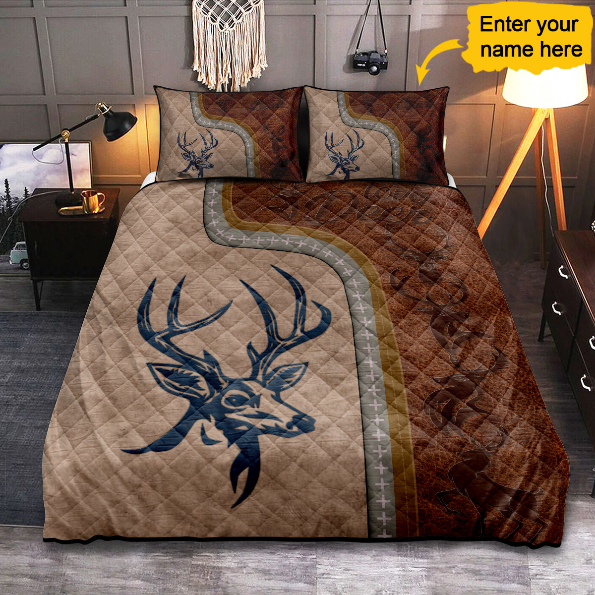 Hunting Lover Deer Personalized - Quilt Set - Owls Matrix LTD